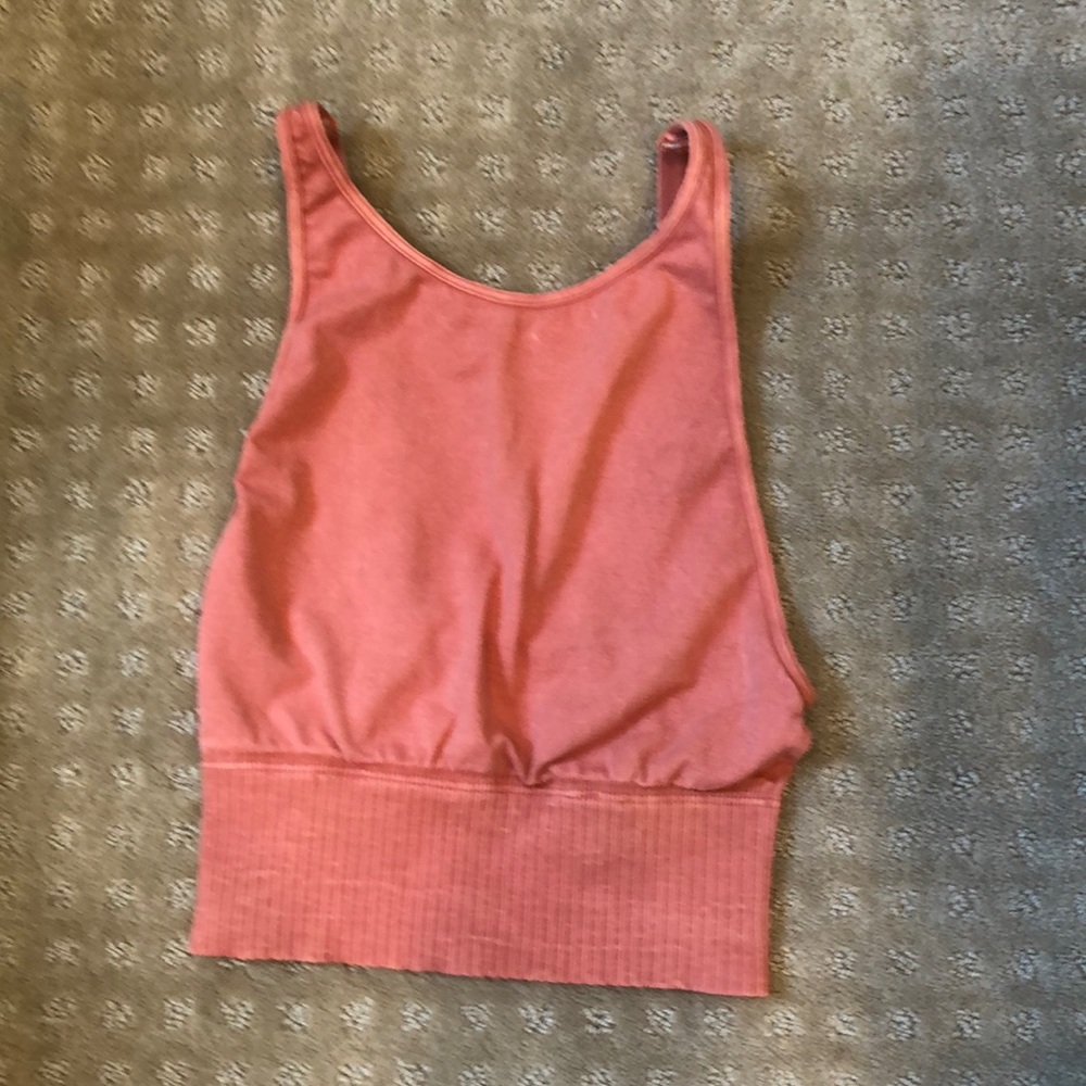 Free People Good Karma High Neck Crop Tank Peachy Nude